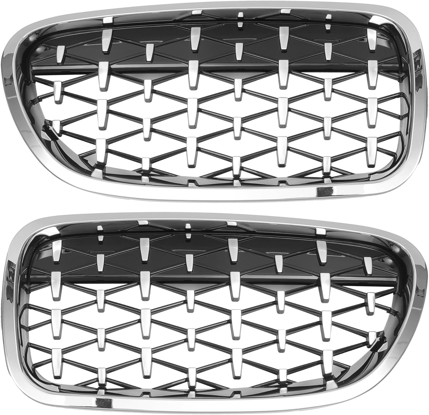 X AUTOHAUX Front Hood Bumper Grille Grill for BMW 528i 535i 550i XDrive F10 No.51137261356/51137203650 Front Bumper Kidney Grille Grill Diamond Star 1 Pair