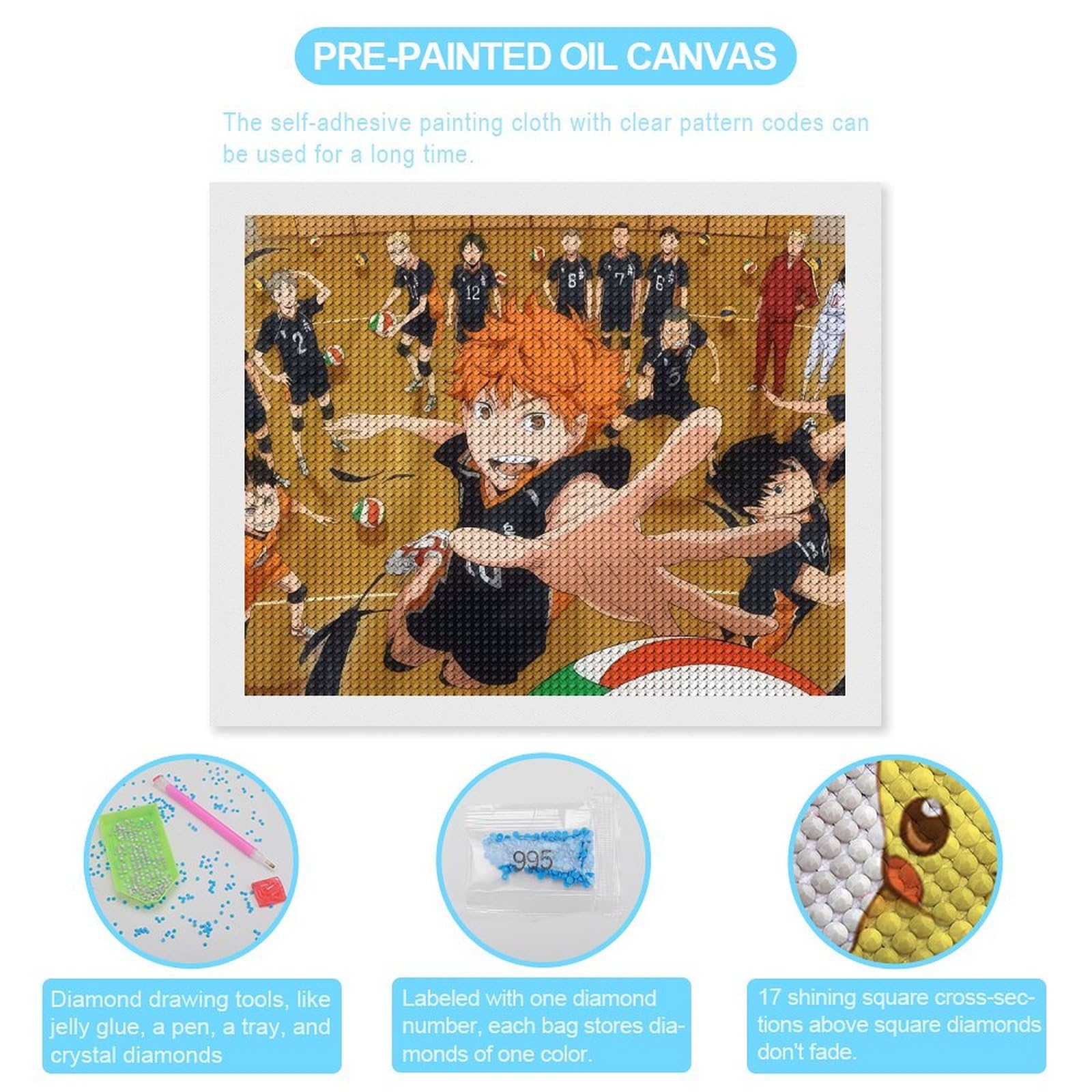 Amazon | ハイキュー!! ダイヤモンドの絵画 ビーズ絵画 ビーズ