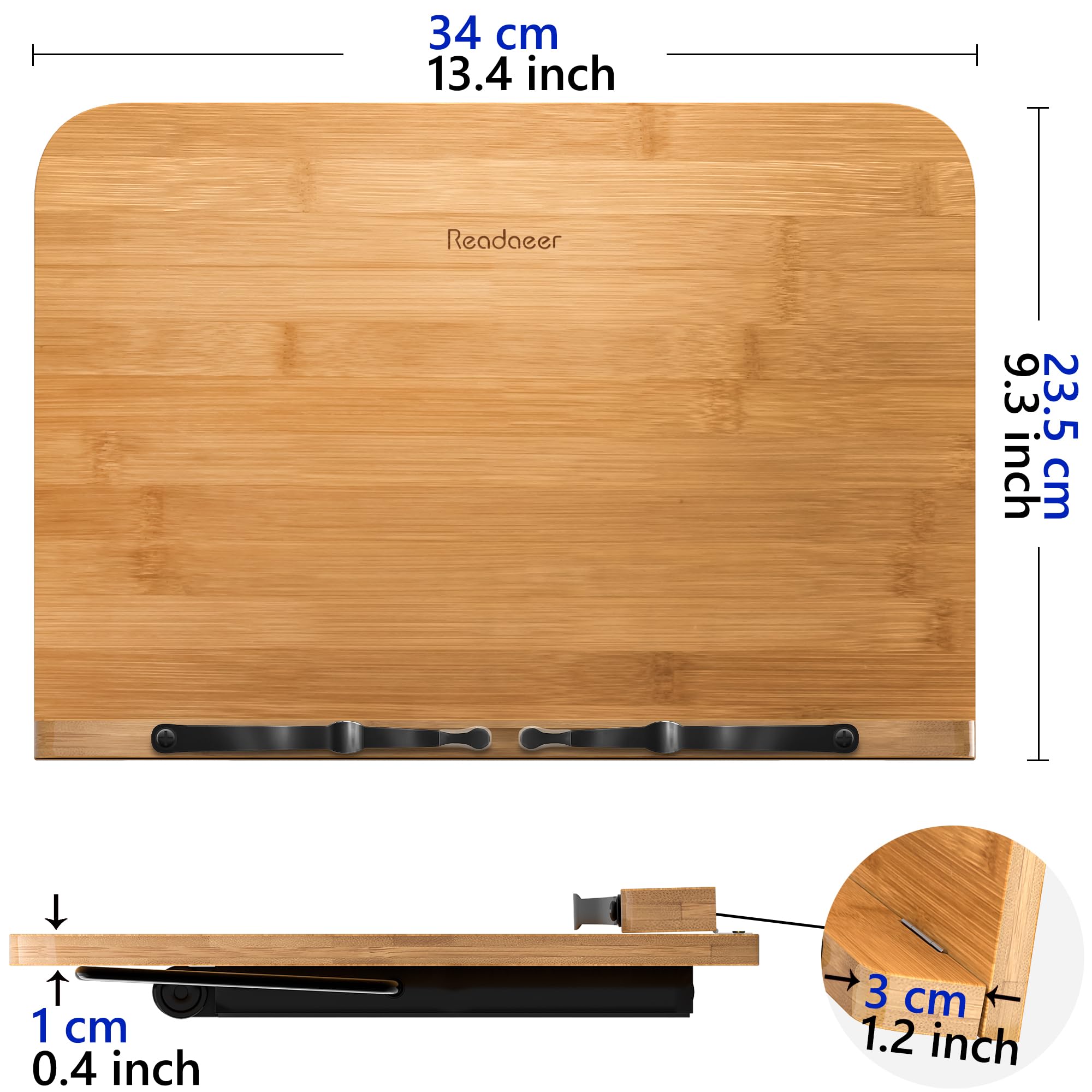 Bamboo Book Stand - Reading & Cookbook Holder -3
