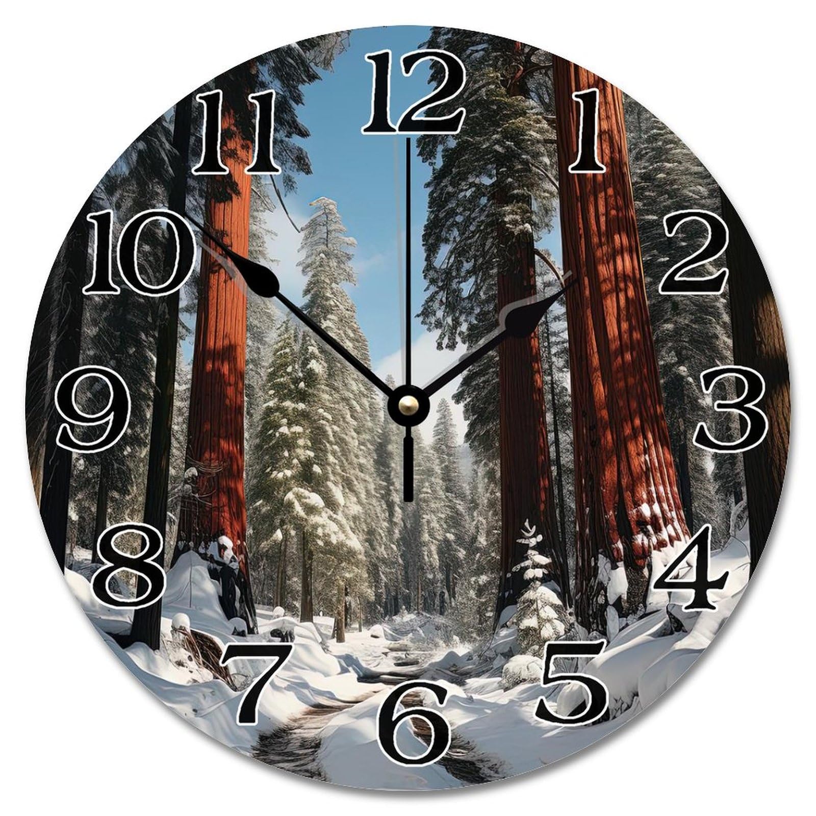 Horloge murale en bois 30,5 cm à piles pour salon et cuisine chaleureuse