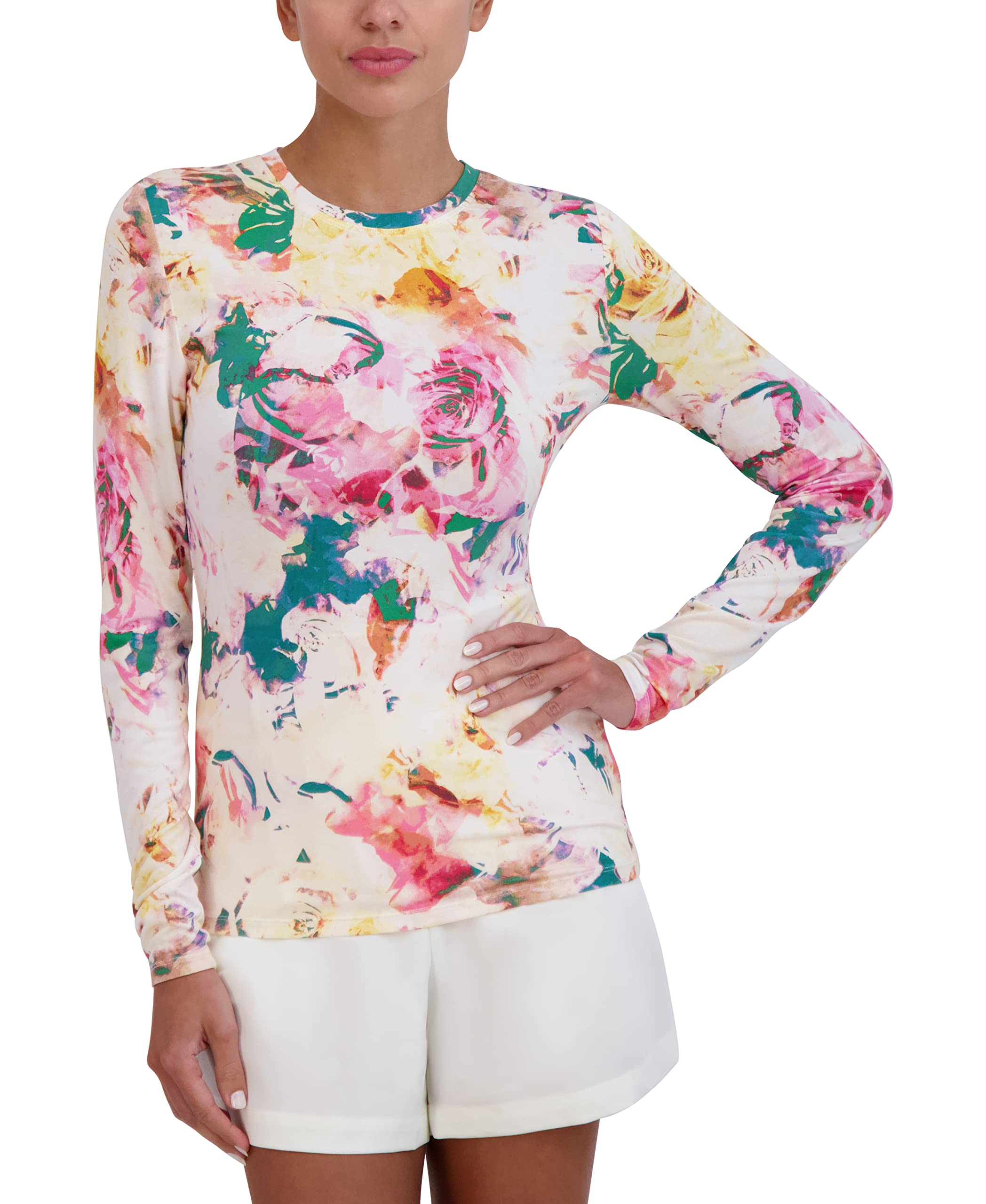 BCBGMAXAZRIAWomen's Crew Neck Pullover Long Sleeve Top Shirt