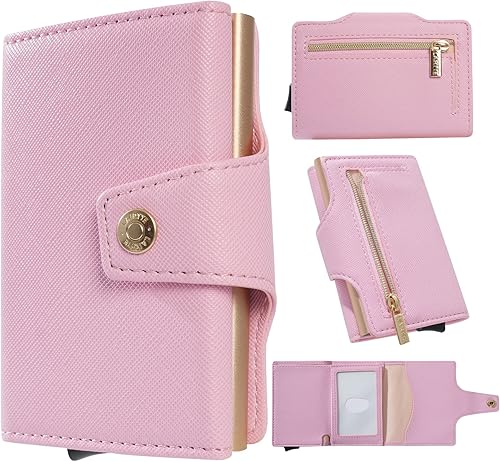 LAIRTTE Soporte para tarjetas de crédito, tarjetero de visita, regalos de Navidad para mujeres, hombres, carteras de cuero emergentes para hombres,