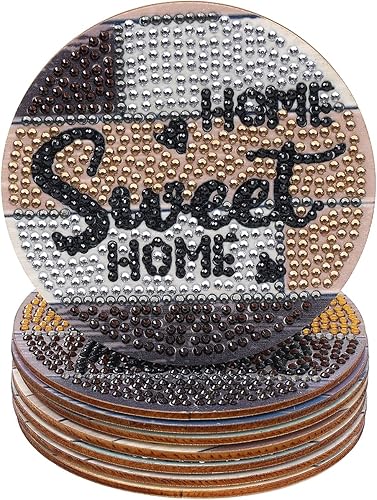 Miniatura 3 de GZKLSMY - 8 posavasos de pintura de diamantes para bricolaje kit de pintura de diamantes cojín de taza de bebidas mantel individual antideslizante