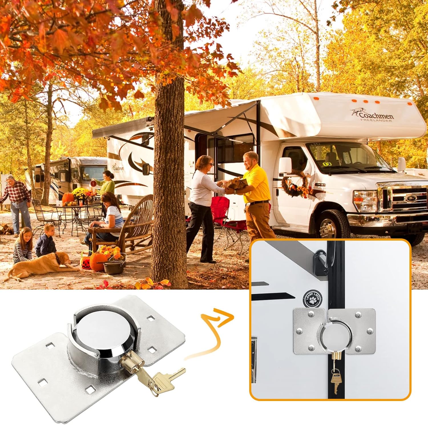 Van Locks, Hidden Shackle Padlock, Hidden Shackle Locks Keyed Alike with Hasp, High Security, for Trailer, Vans, Gates