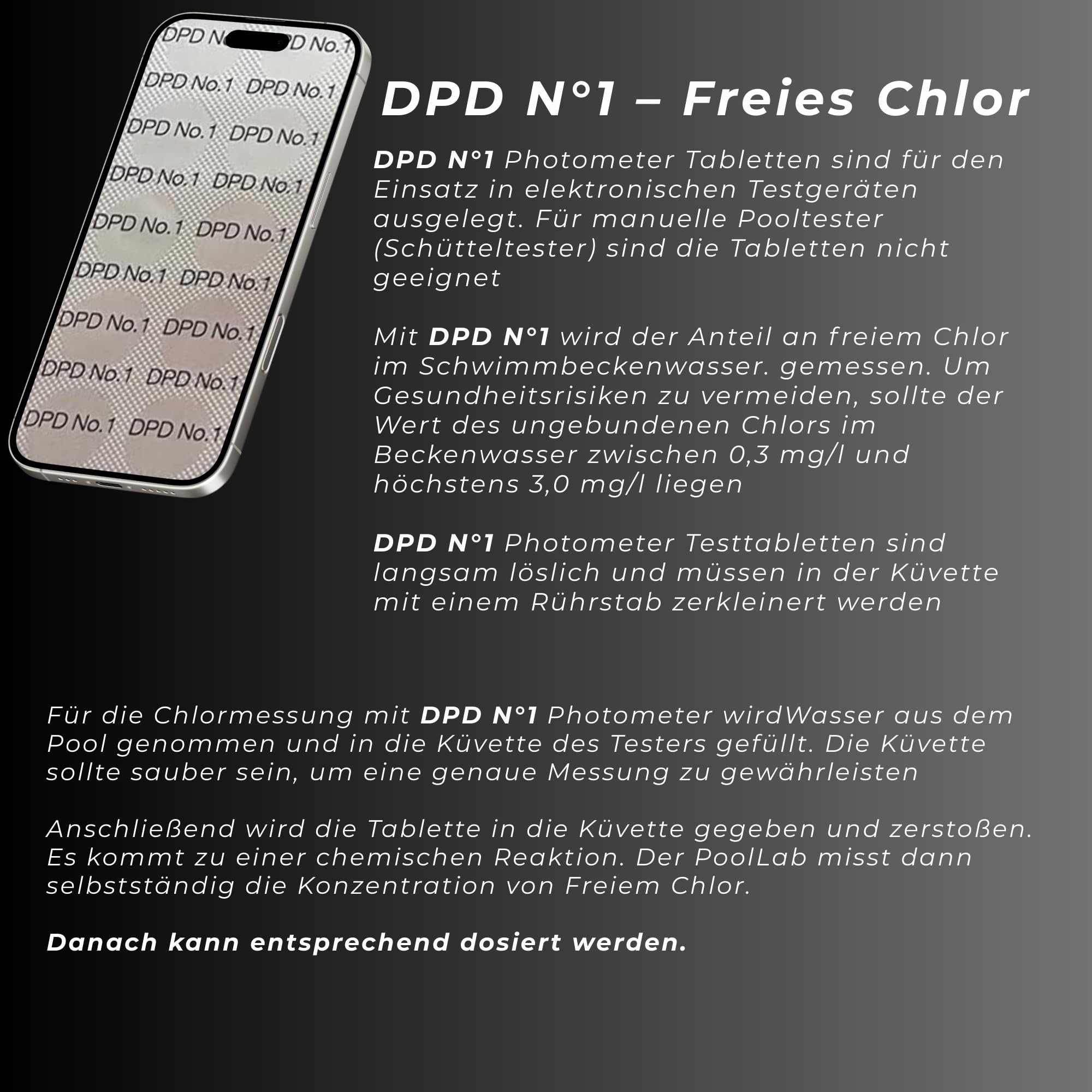Lovibond DPD1 Lot de 300 pastilles de test pour photomètre : chlore libre – Ne convient pas pour les testeurs de tremblements