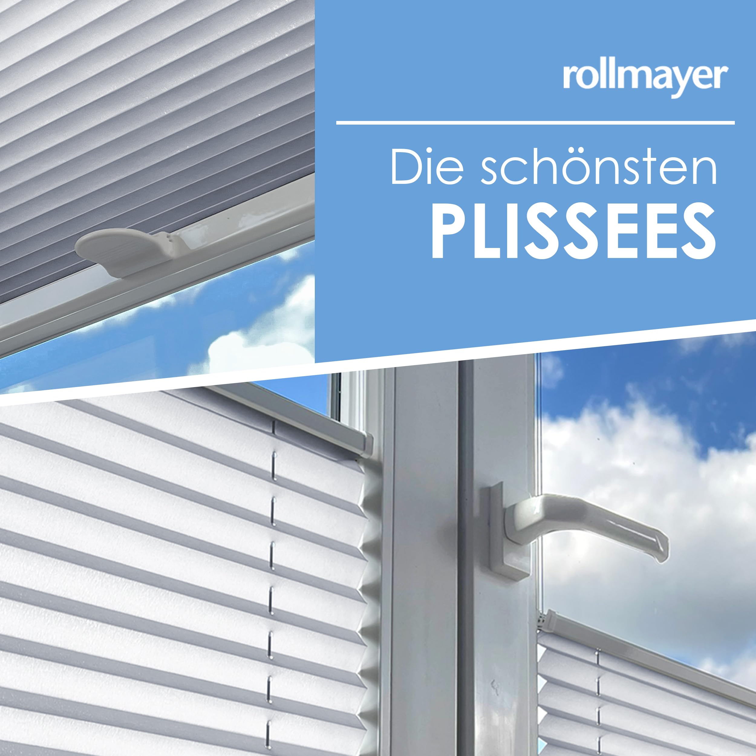 Rollmayer Plissee zum Kleben Faltrollo Binco Weiß B75cm x H200cm