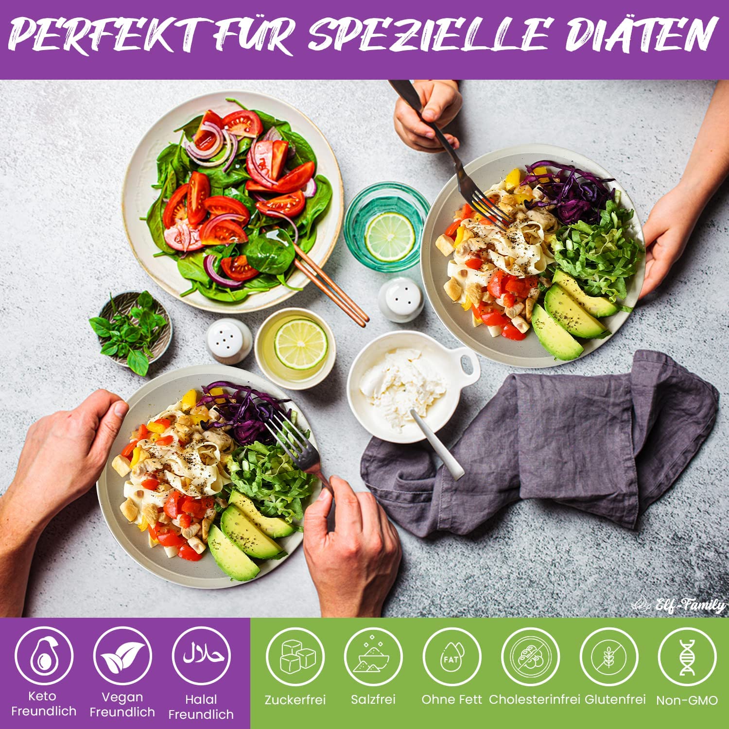 Premium Konjak Nudeln aus Thailand Vegan Glutenfrei-240g x72er Box(144 pack), Elf-Family Shirataki Nudeln Instant Nudeln Pasta/Keto/Low Carb/Kalorienarme/Zuckerfrei -Spaghetti & Fettuccine