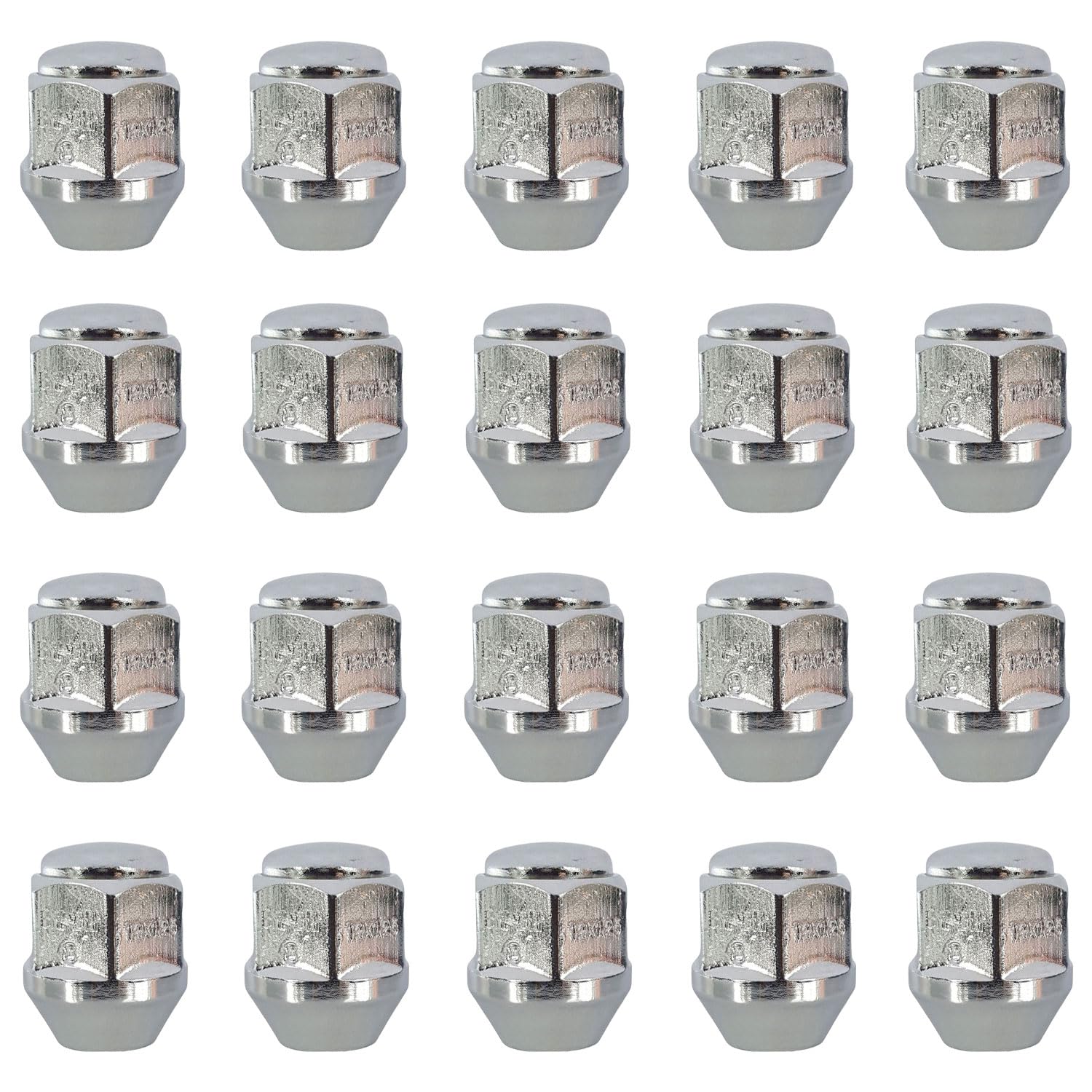 TRACER 20x Tuerca de Rueda M12x1.25 Asiento cónico Cerrado 60° 25mm | Hex: 19mm Compatible con Smart Forfour 1 454