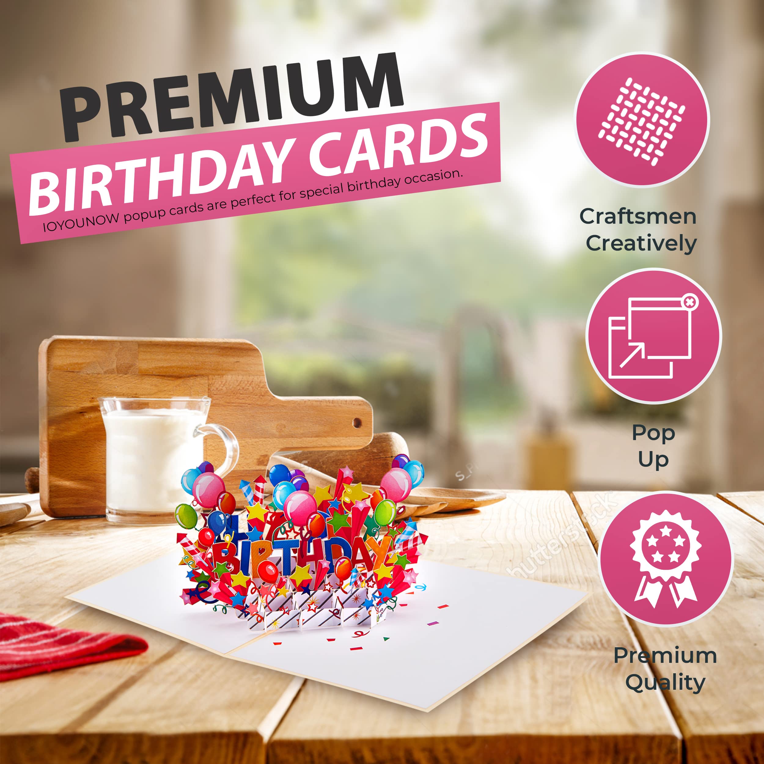 Happy Birthday Luftballons Popup Karte - 12,7 x 17,8 cm Pop Up Geburtstagskarte für Kinder | 3D-Papiergrußkarte für besonderen Geburtstag - Kindergeburtstagskarte, Pop-Up-Karte für Teenager,
