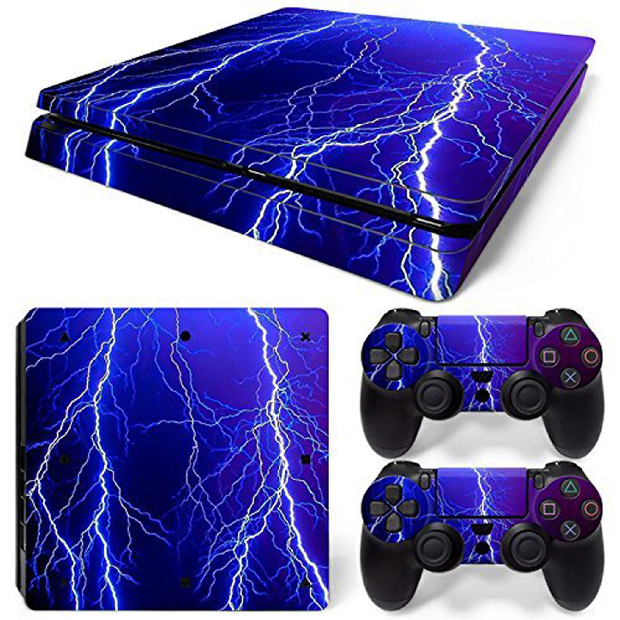 Elton Lightning Theme 3M Skin Sticker Cover for PS4 Slim Console and Controllers [video game] (B06XJ77BND) Amazon Price History, Amazon Price Tracker