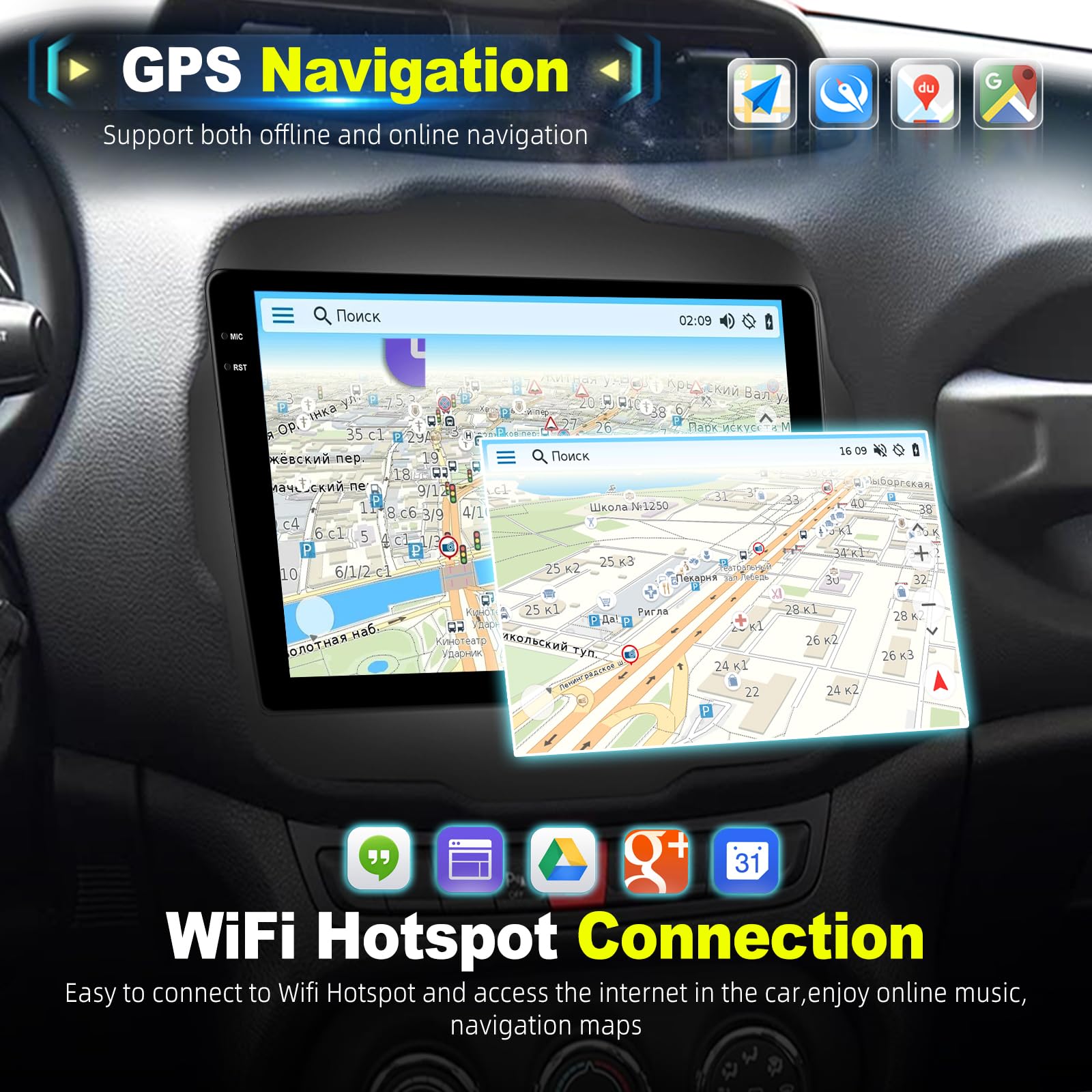 4G+128G Android Autoradio per Jeep Renegade 2016-2020 con Wireless Carplay & Android Auto, Schermo Touch IPS 9 pollici con GPS, WiFi, EQ, Bluetooth 5.0, Radio FM/RDS