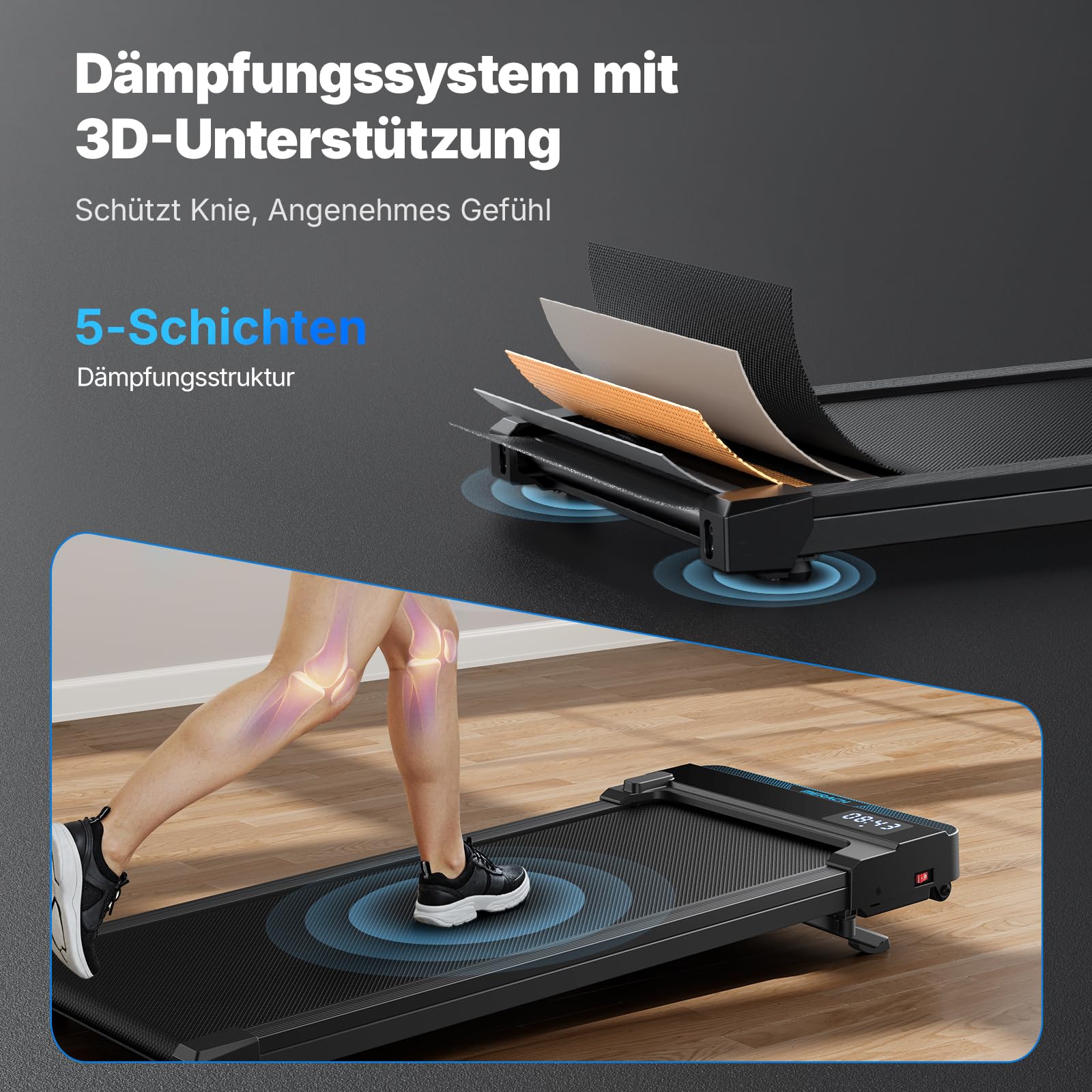 MERACH Walking Pad, 3 in 1 Laufband Für Zuhause, 0%-6% Steigung Laufband Schreibtisch für Zuhause und Büro, 0-12km/h Treadmill, Laufbänder mit Fernbedienung, 45dB Ultra Leise Walking Pad, LED Anzeige