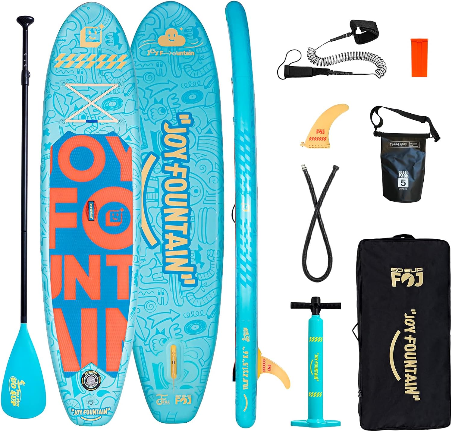 Inflatable Paddle Board,10.8'x31.5"x6" Stand Up Paddle Boards,Premium SUP Board Paddle with Removable Fin, Floating Paddle, Hand Pump, Waterproof Bag for Adults & Youth