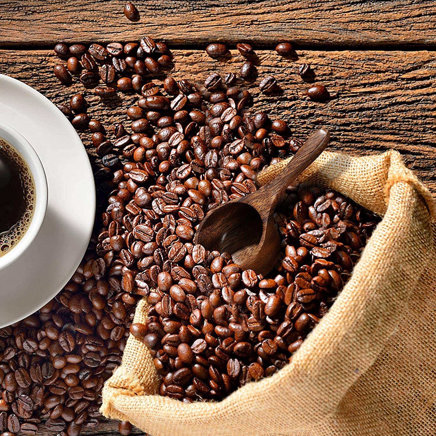 Löffel Restaurants Hölzerne kreative Milchpulver Löffel Kaffee-Bohnenlöffel Messen Küchenwerkzeugzeige Flüssig Gewürzpulver Esslöffel Hause
