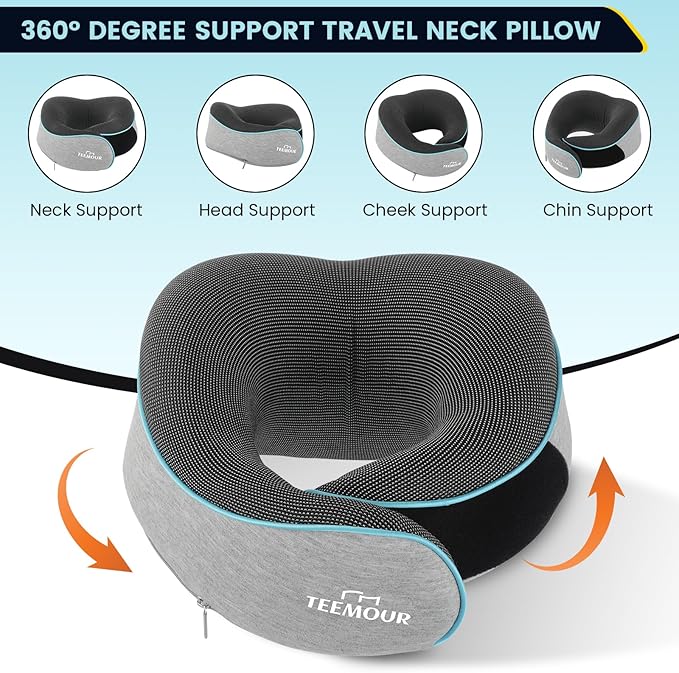 Almohada de Viaje Espuma Viscoelástica Mediana Ajustable miniatura 8