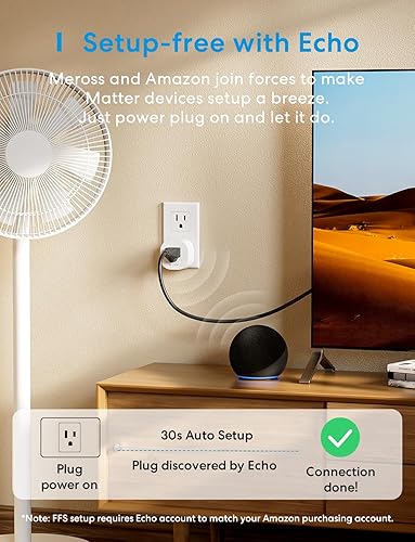 Miniatura 3 de meross Matter Smart Plug Mini, FFS de fácil instalación, salida inteligente 100% de privacidad, tamaño compacto, compatible con Apple Home, Alexa,