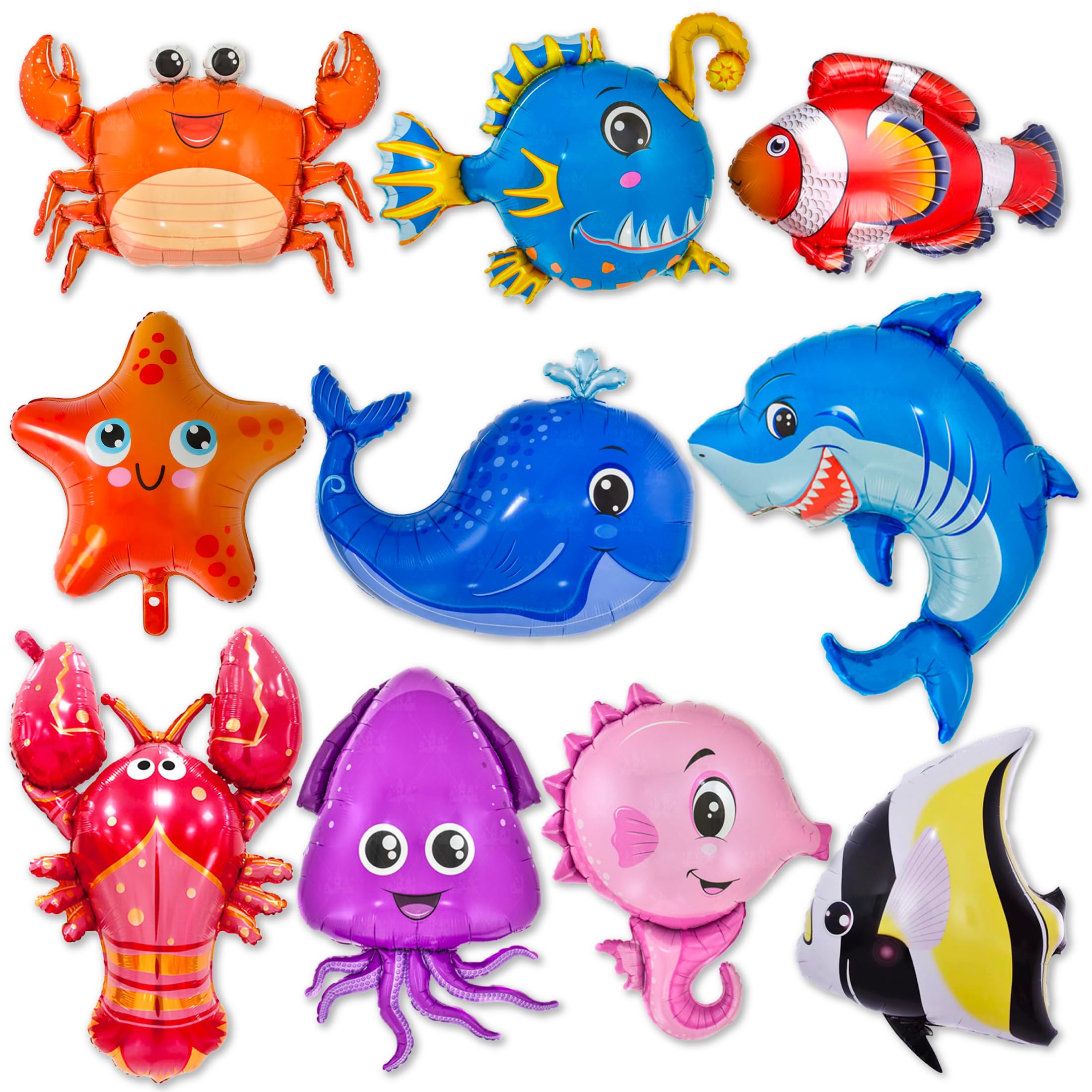 風船屋 BIG 特大 海のいきもの バルーン アルミバルーン 10枚