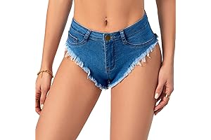 Women Sexy High Waisted Stretch Denim Lingerie Shorts