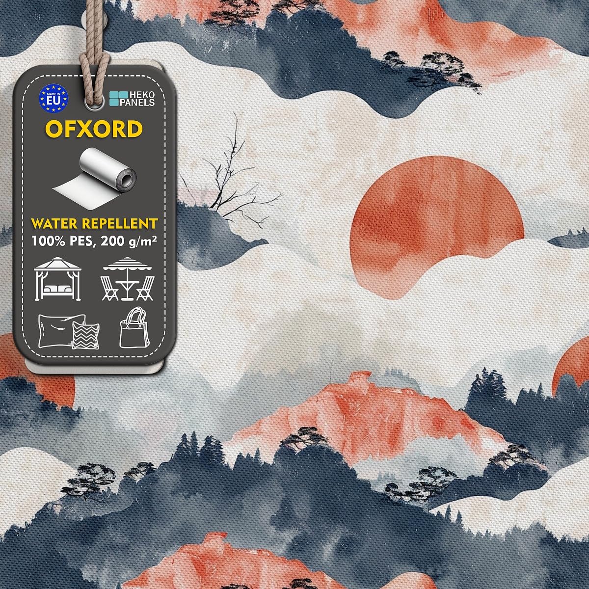 HEKO PANELS Tela Oxford impermeable primavera acuarela japonesa 5 metros