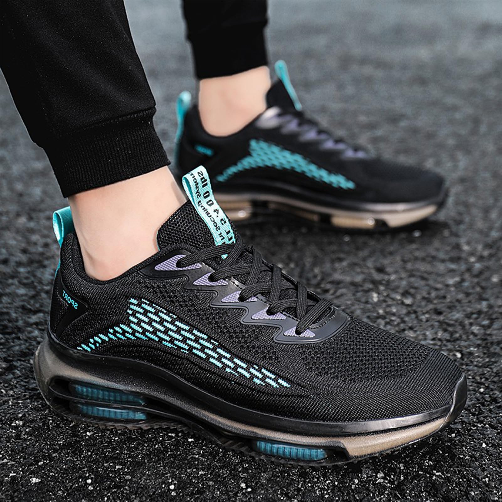 Scarpe Running Uomo Scarpe da Corsa Uomo Sportive Ginnastica Trail Running Sneakers Nero Blu Rosso 39-48EU