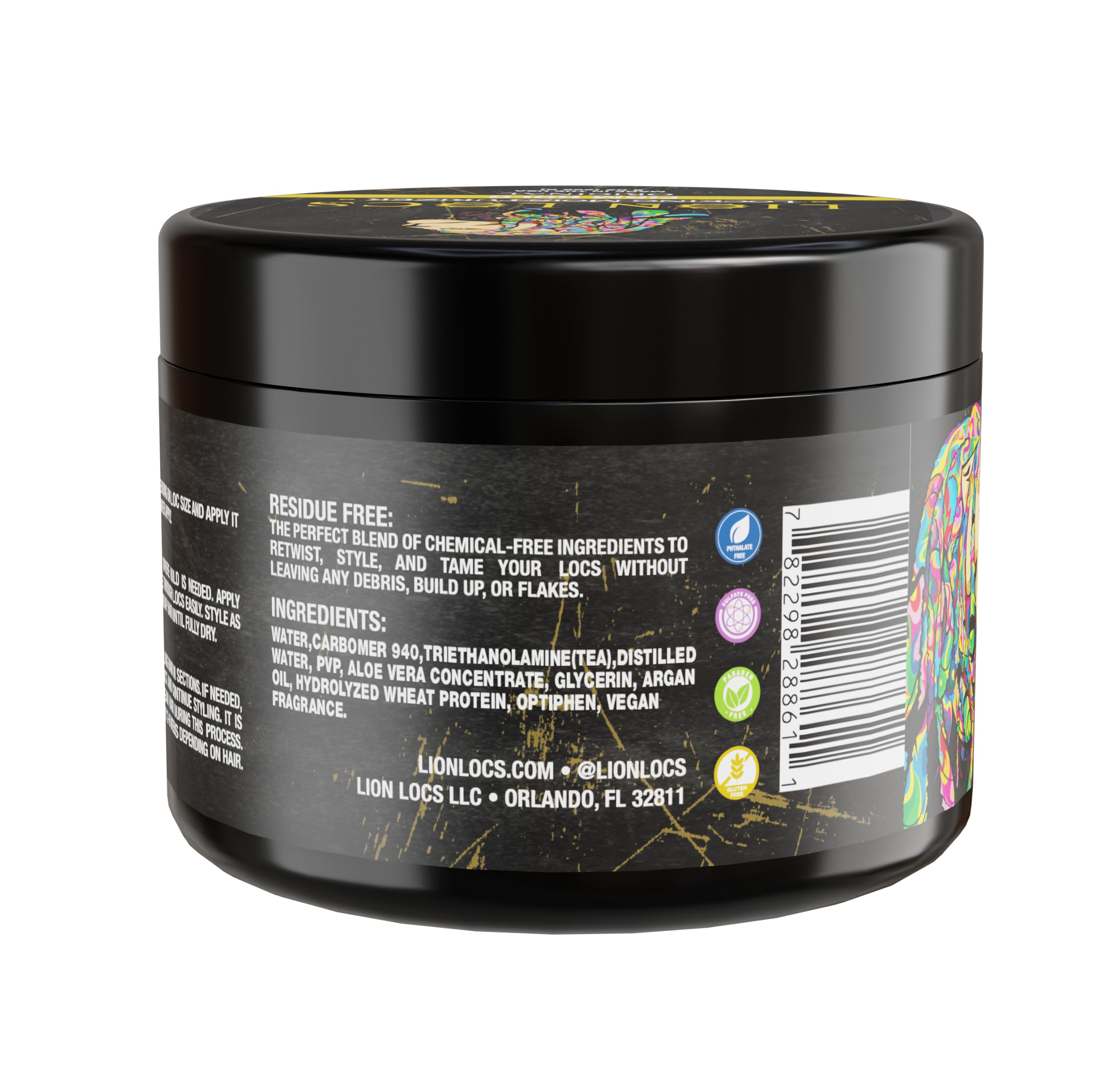 Lion Locs Firm Hold Hair Locking Dreadlock Gel Cream for Dreadlock - Duży pojemnik (236 ml mocny żel blokujący)