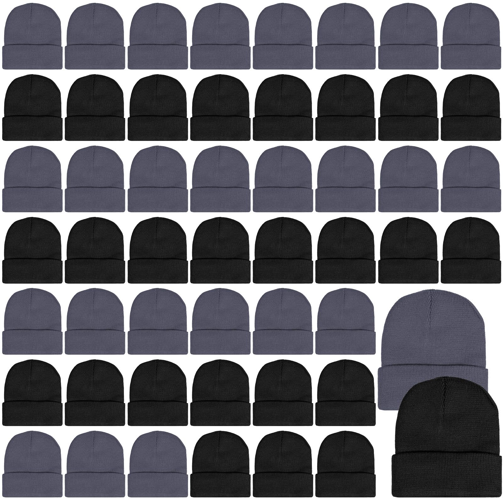 SATINIOR Wintermützen, Strickmützen, Unisex, Totenkopfmützen, Strumpfmützen für Obdachlose, 50 Stück