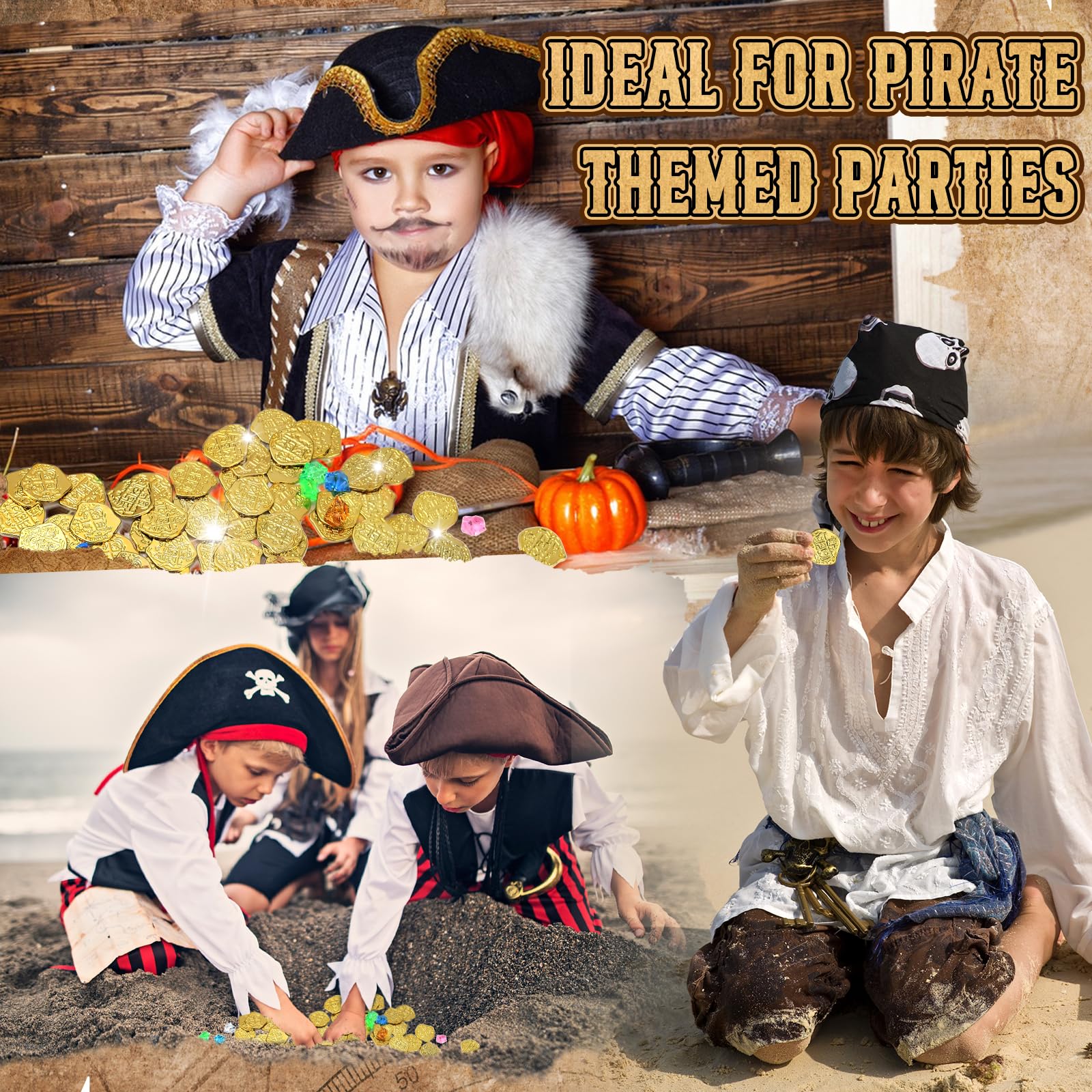 100 Pcs Pirate Pièces Or Enfants Jouets Le Trésor De Chasse Décoration