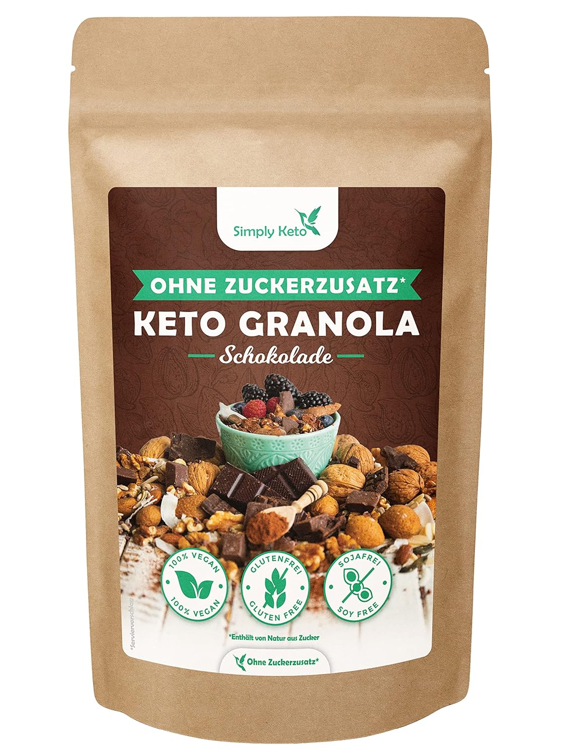 Simply Keto Knusper Granola Schoko Lower Carb* MüsliAlternative ohne