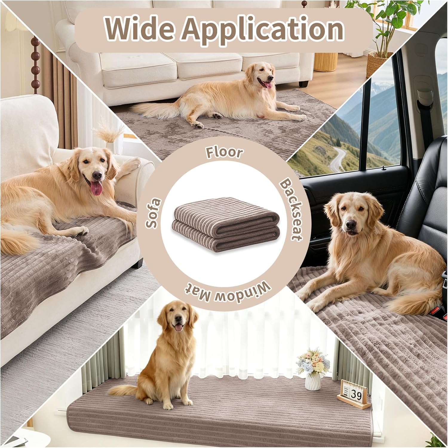100% Waterproof Couch Covers for Dogs, 35"×70" Washable Couch Cover, Non Slip Sectional Couch Covers for 3 Cushion Sofa Cover Pet Friendly, Cat and Dog Couch Bed Cover- Coffee