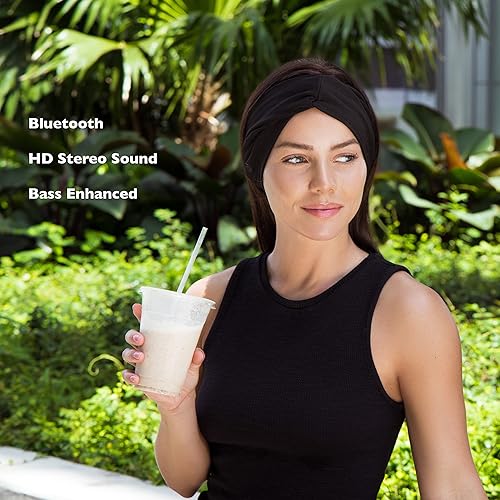 Miniatura 2 de Diadema Bluetooth para mujer, auriculares inalámbricos para yoga, correr, trabajo, deporte, sobre la oreja, estéreo HD, tiempo de reproducción de 11