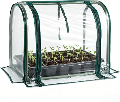 Mini Indoor Greenhouse Tabletop Garden Humidity Domes for Seedling | 23"x12"x16.5"H, Nursery Plant Cover Tent, for Germination Heating Mat