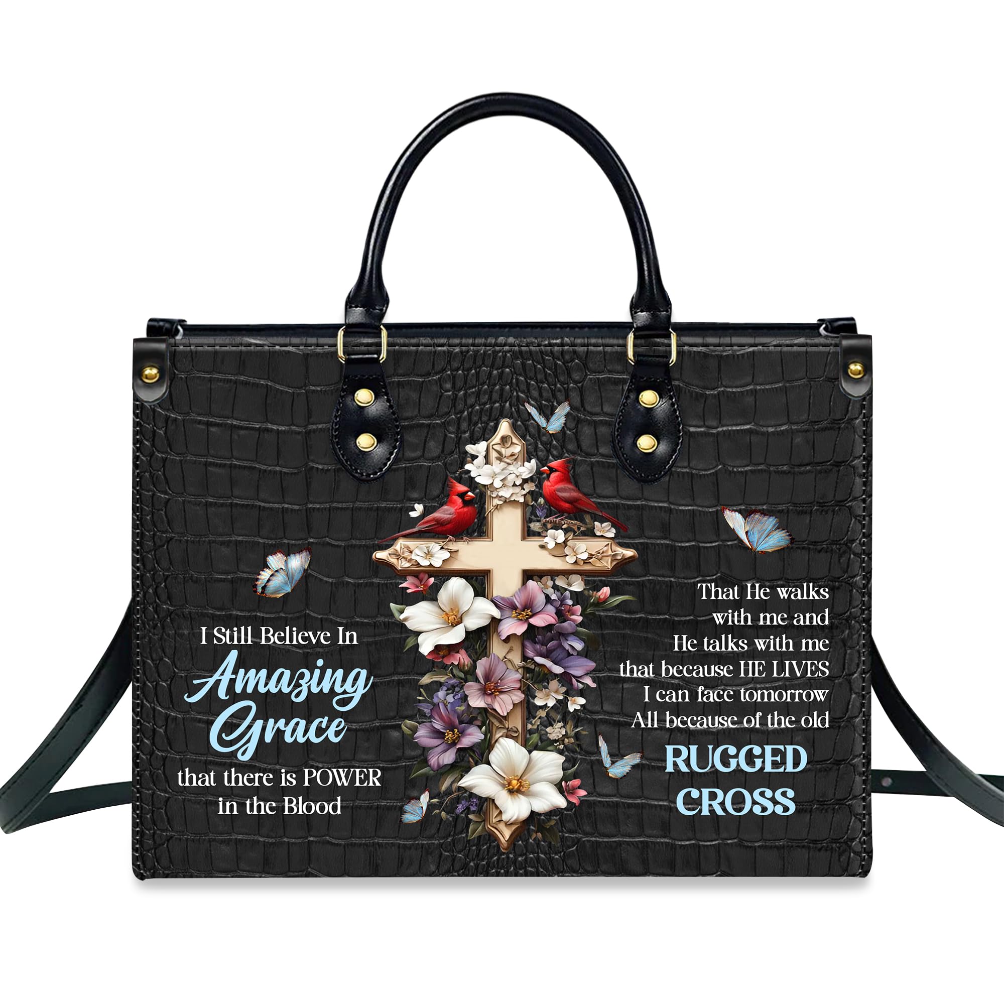 Personalized Leather Handbag for Women, Custom Name Church Bag, Christian Gifts, Christmas Gifts for God Lovers