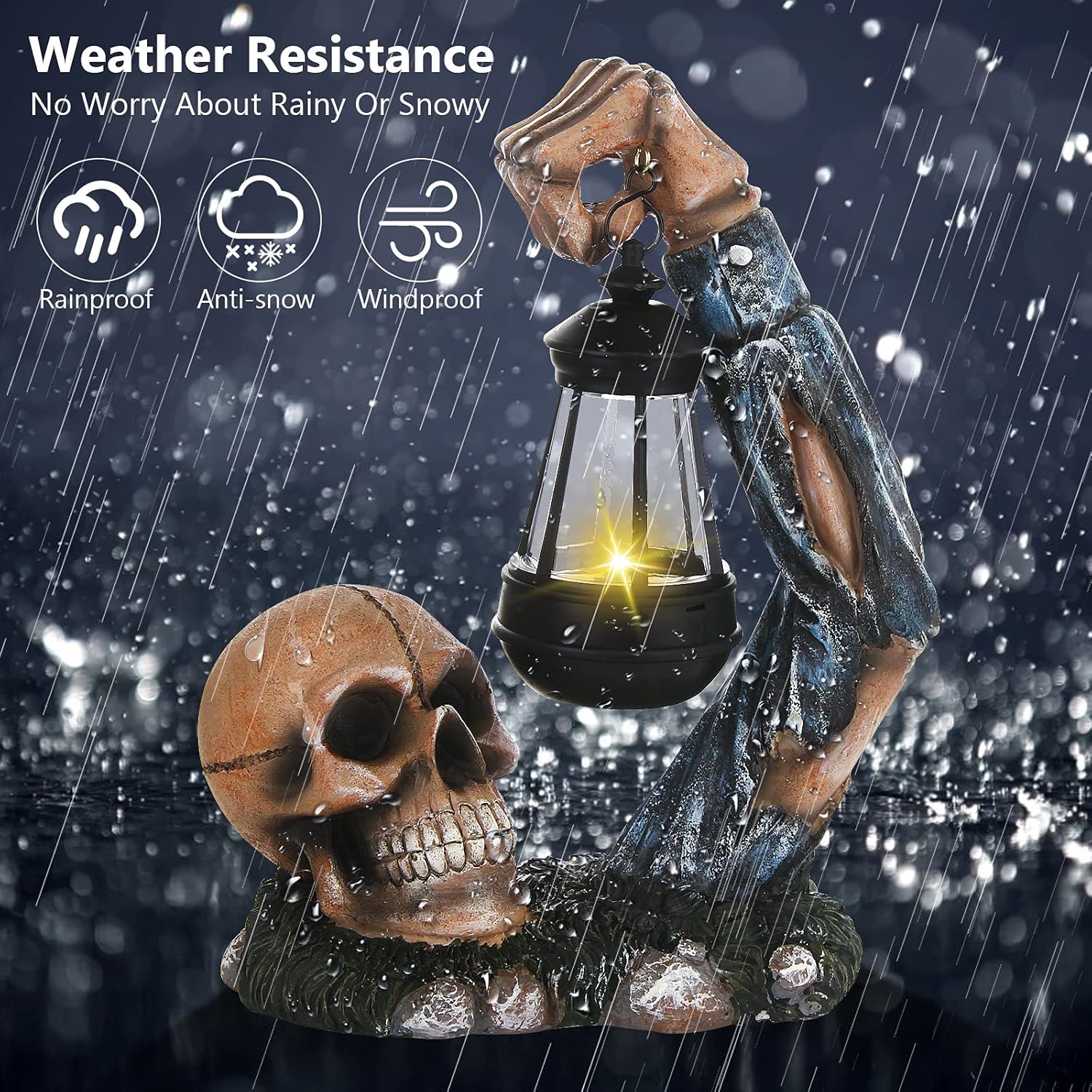 Garden Sculptures & Statues Outdoor Ground Solar Decor Halloween Skeleton Outside Yard Lawn Ground Funny Ornaments Halloween Statue Gifts : Patio, Lawn & Garden