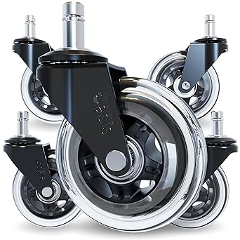 The Office Oasis Original Roller Style Office Chair Wheels As Seen On PBS - Only Compatible with IKEA Brand Chairs
