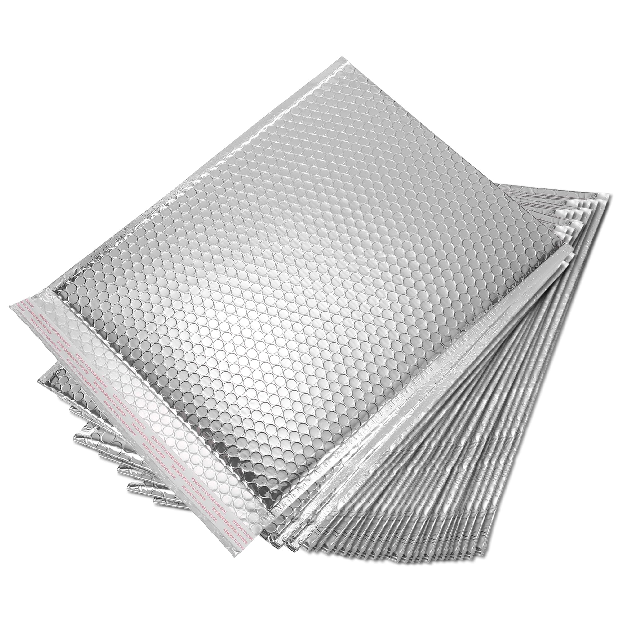 sourcing map Thermal Bubble Mailer, 14.2 × 11.4 Inch Silver Self Seal Cool Bubble Mailers Foil Mailing Envelopes for Books,Food,Cosmetics, Pack of 25