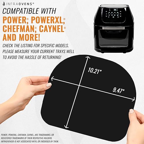 Miniatura 5 de Revestimientos reutilizables para freidora de aire para estantes deshidratadores compatibles con Chefman 6.3 cuartos de galón, Power XL 6 QT y