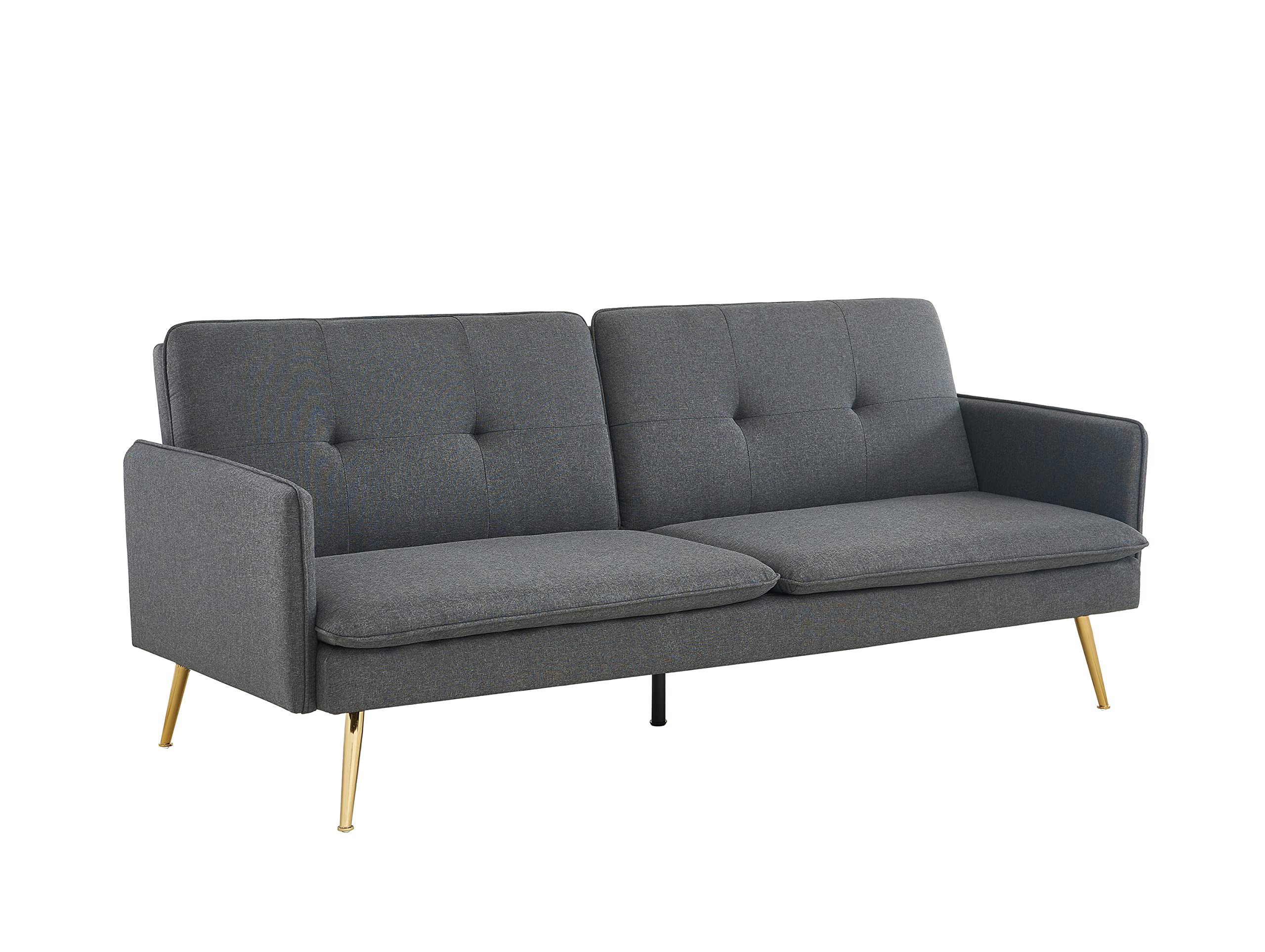 BAÏTA Adam - Divano dritto convertibile a 3 posti, tessuto, antracite, 203,5 x 87,5 x 82 cm