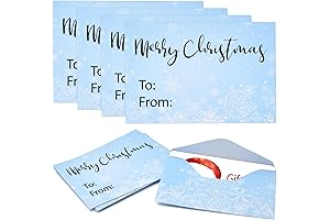 Gift Boutique Mini Christmas Card Envelopes With Blue Snowflake Design – 100 Pack