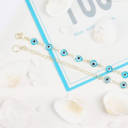 Miniatura 5 de Evil Eye Bracelets Blue Eye Ojo Hamsa Jewelry Dainty Gold Link Bracelets for Women Lucky Turkish Protection Trendy Birthday Jewelry Gifts
