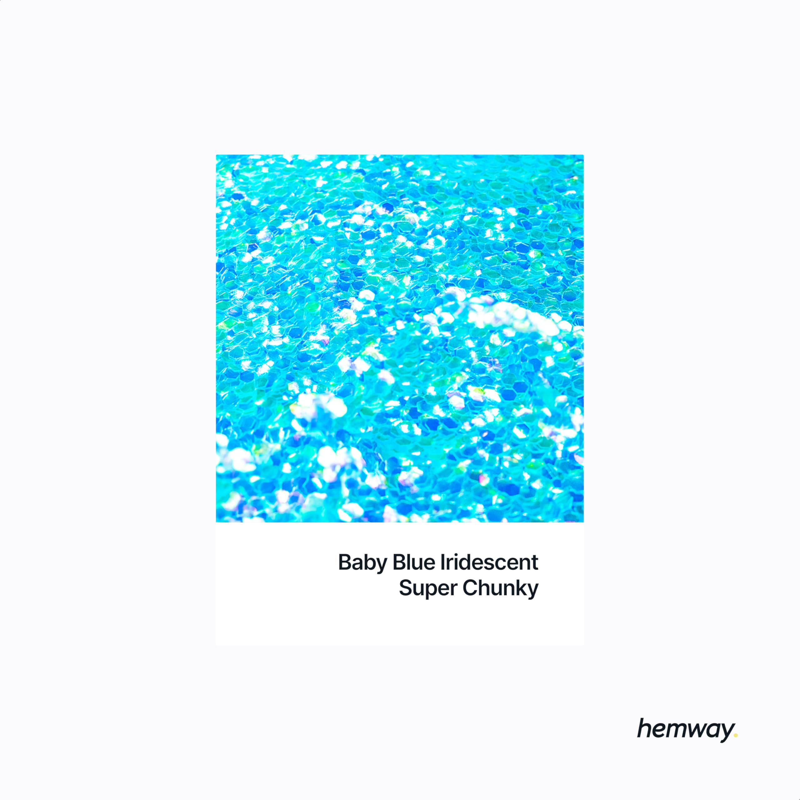 Hemway Resin Glitter Baby Blue Iridescent 100g Super Chunky - Image 2
