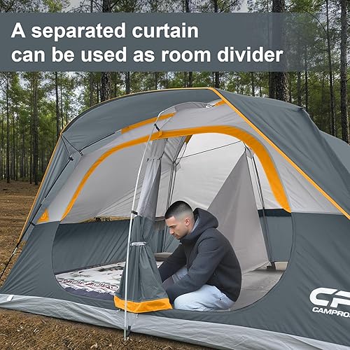 Miniatura 5 de CAMPROS CP Tienda de campaña para 68 personas, tienda de campaña familiar impermeable a prueba de viento con la parte superior de la lluvia, grandes