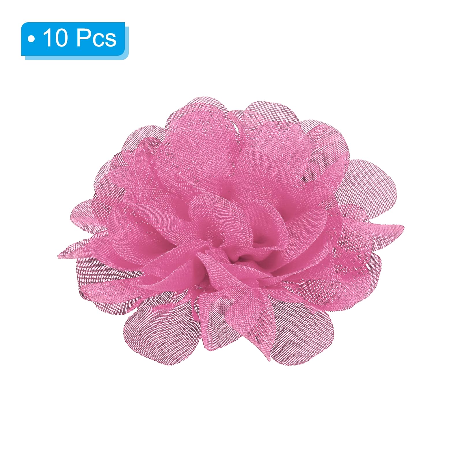 AERZETIX - C60712 - Lot De 10 Fleurs Rose En Mousseline De
