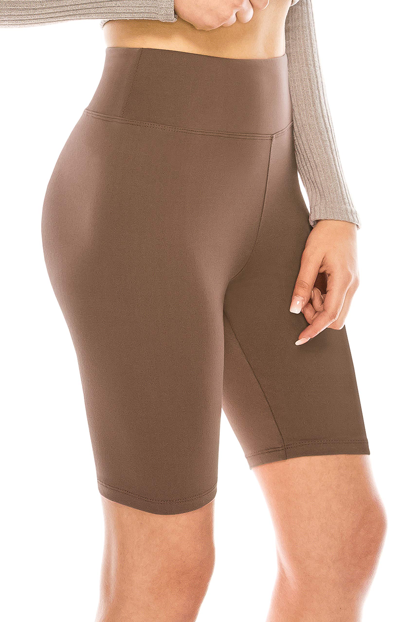 ALWAYS Women's High Waist Bike Shorts - Athletic Workout Tummy Control Stretch Running Yoga Pants