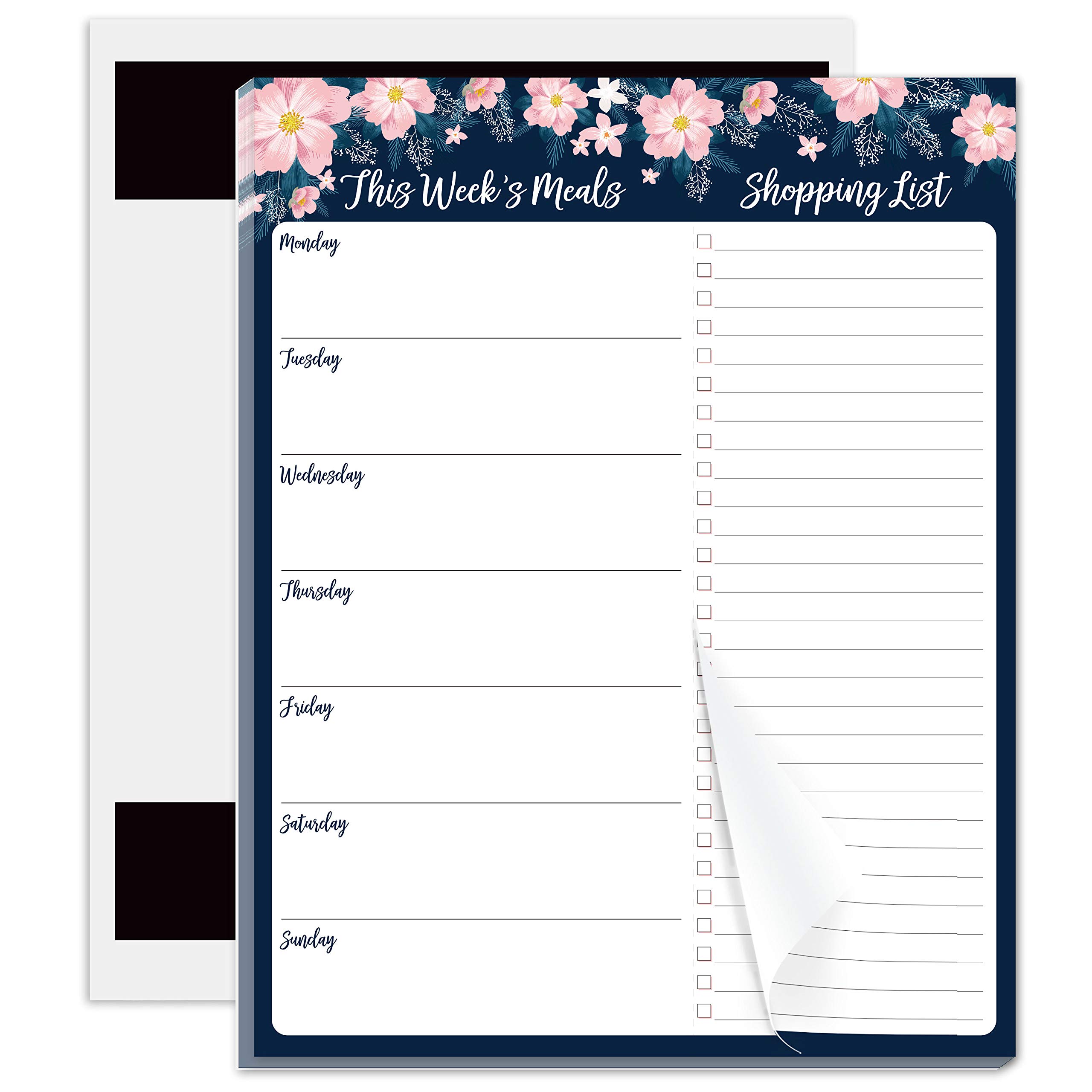 Weekly Meal Planner Notepad 7 in × 9 in, Meal Planning Pad with TearOff Grocery List