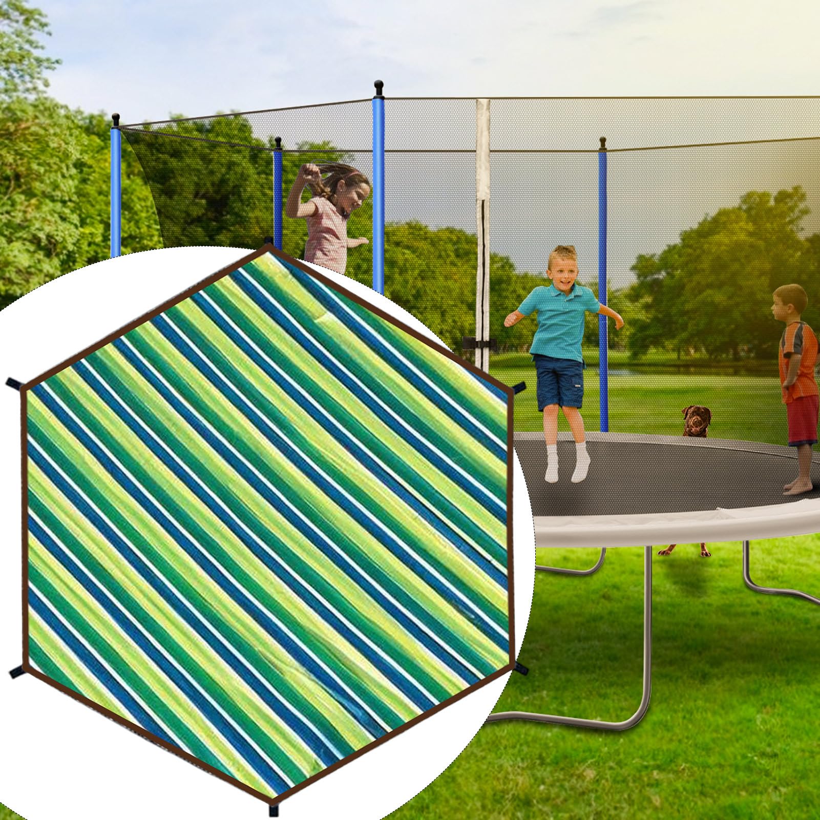 Trampoline Shade Cover, Sunshade Tent Top Cover for Round Trampoline, Sun Protection Sun Shade, Easy to Install, for Backyard Playground