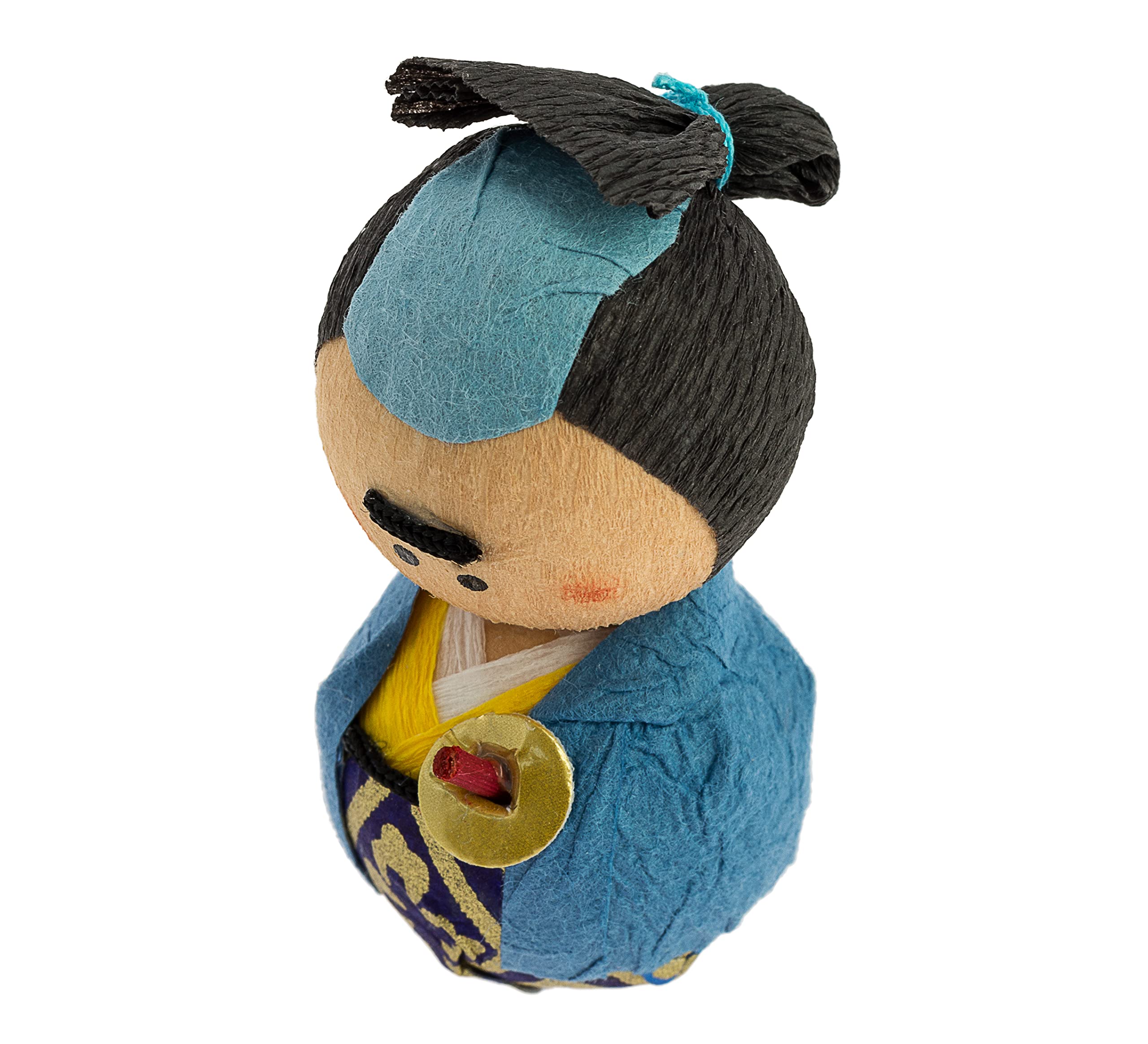 KP2099 – Culbuto okiagari Samouraï, 4.5 x 3 x 4 cm, Couleur Noir