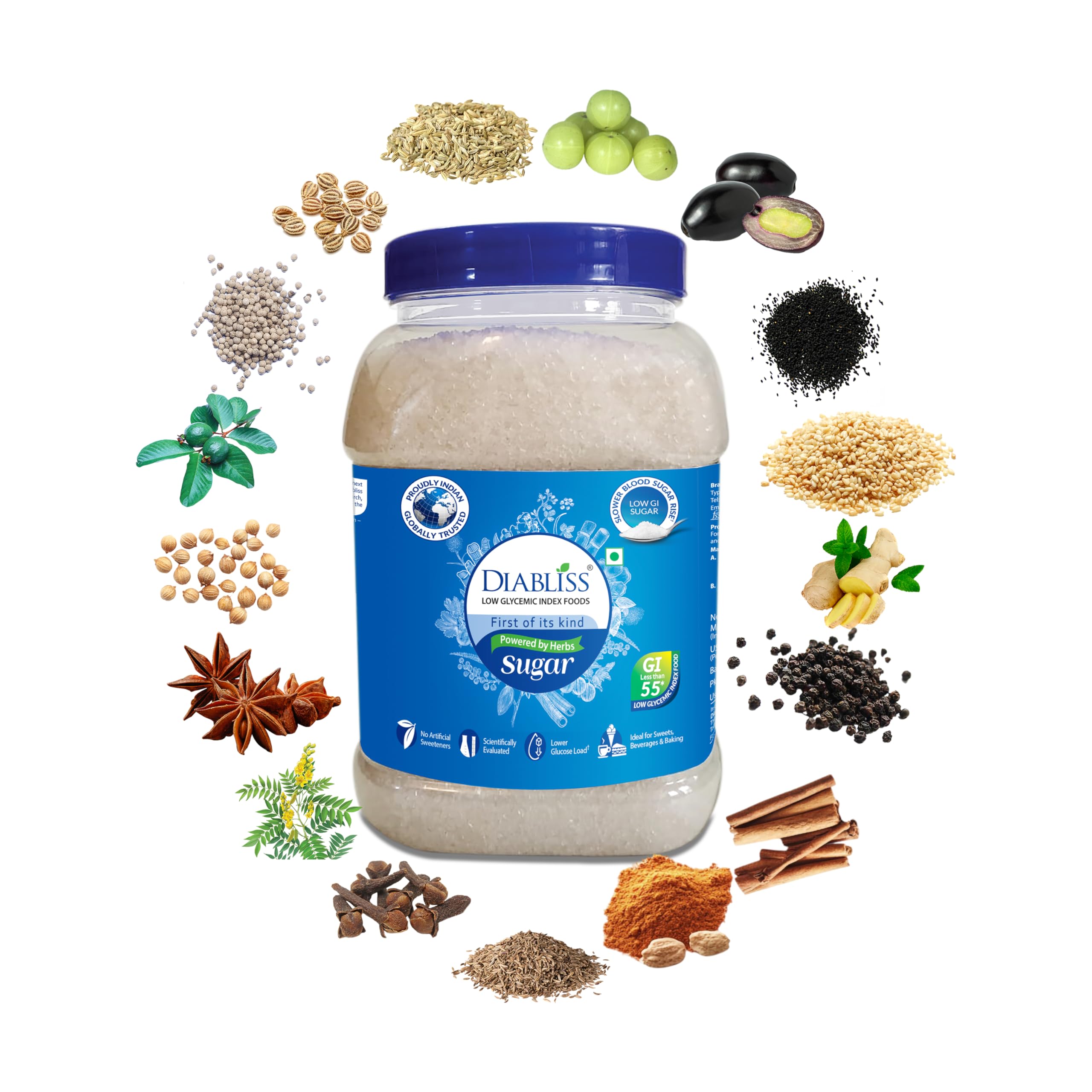 Low GI Herbal Sugar – Trusted Worldwide | 17-Herb Fortified for a Naturally Sweet Taste | No Artificial Sweeteners | Healthy Choice for Everyone in the Family | No Aftertaste | 1kg Jar