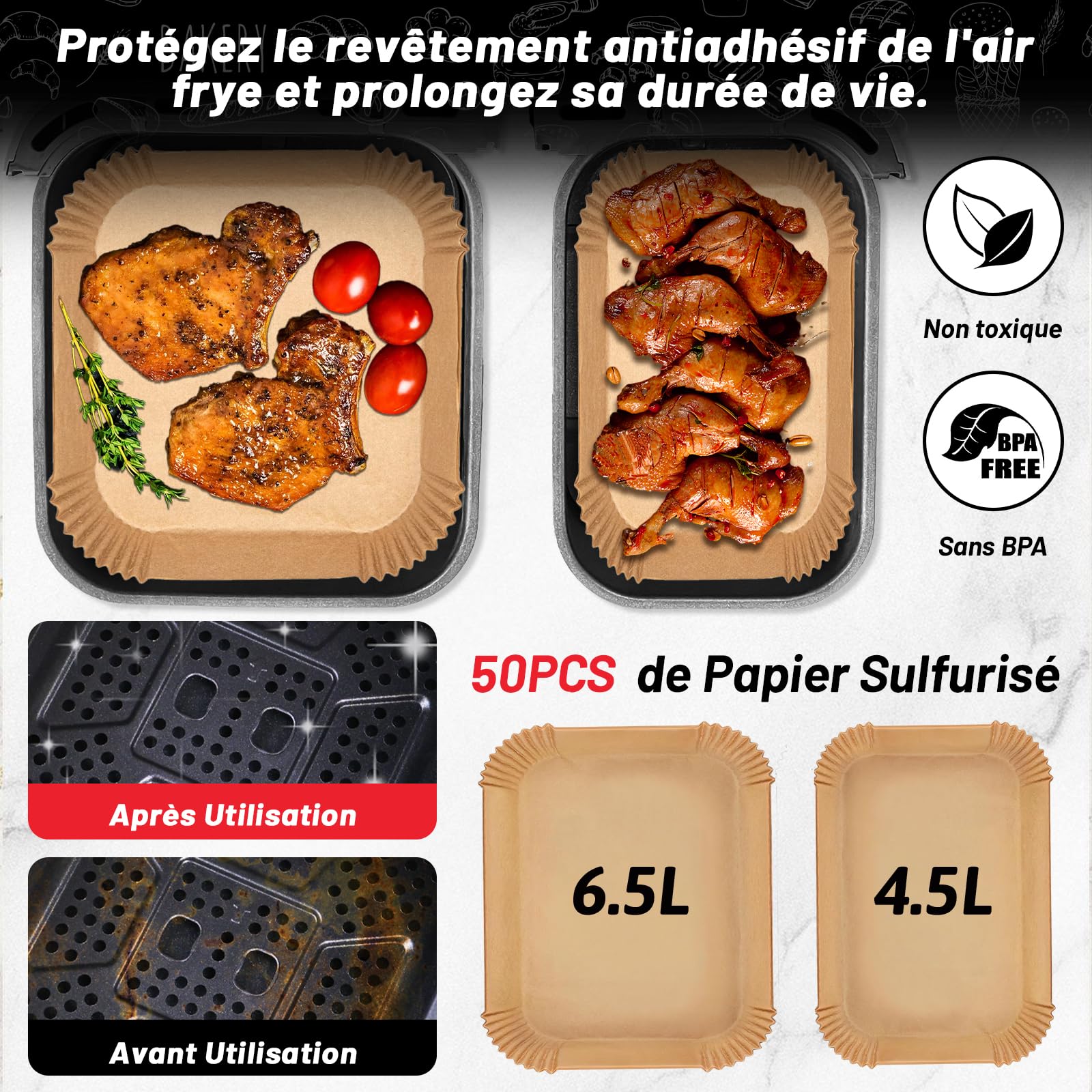 Accessoires Air Fryer Moulinex Dual Easy Fry XXL 11L, Moule En Silicone Pour Moulinex Double Friteuse À Air EZ942BF0 EZ9428F0, Papier Cuisson, grille air fryer, Spray Huile Cuisine, Moule Muffin, Etc