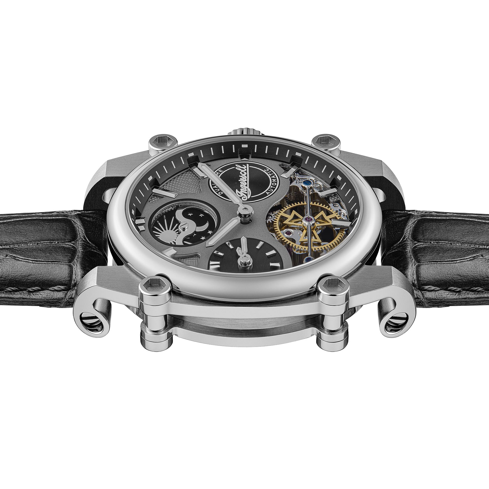 Ingersoll The Varsity Męski automatyczny zegarek 47 mm z tarczą i skórzanym paskiem