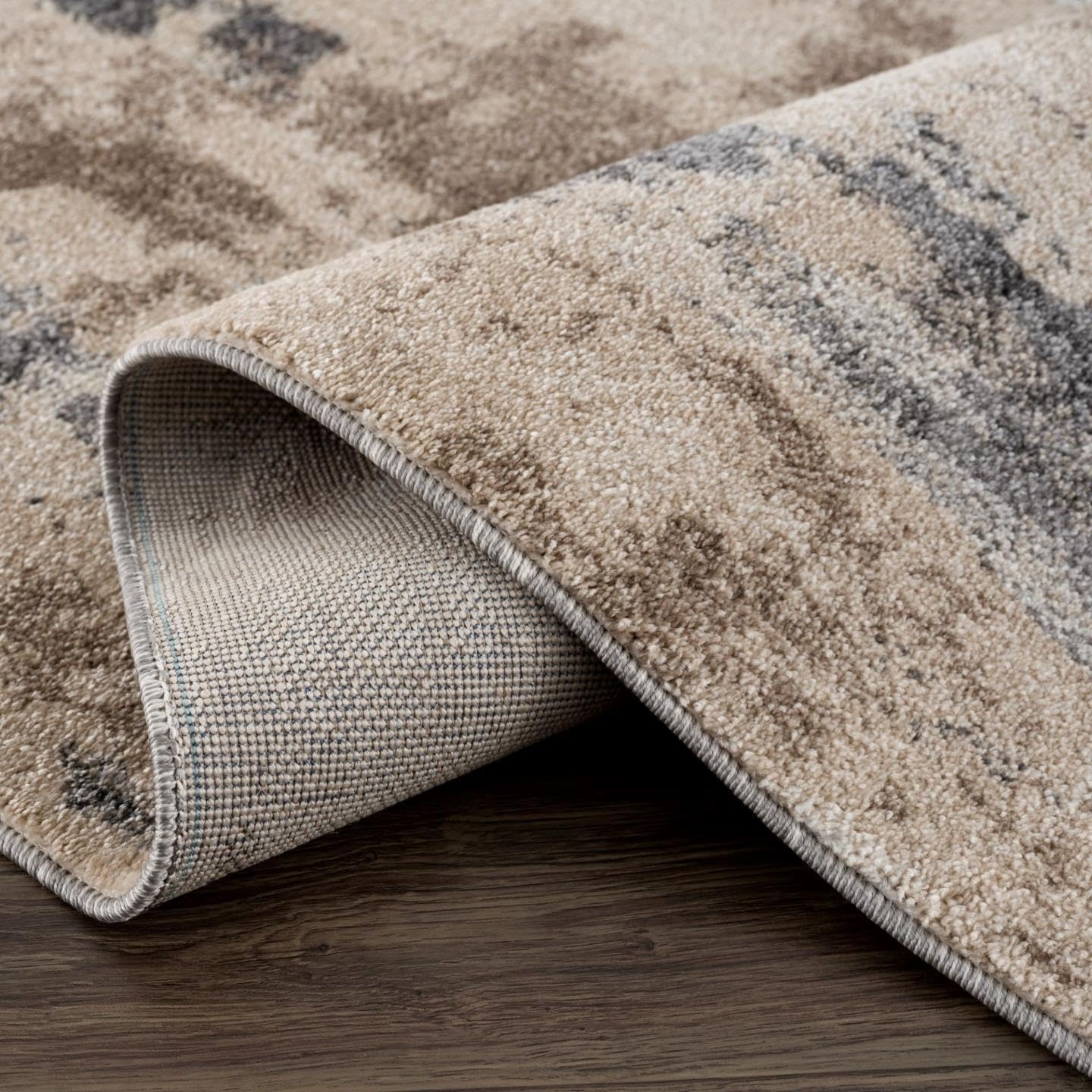 Gray Abstract 8' x 10' Synthetic Area Rug